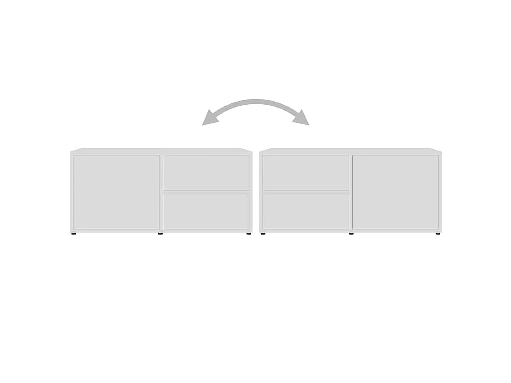 Meuble TV Blanc 80x34x36 cm Bois d'ingénierie