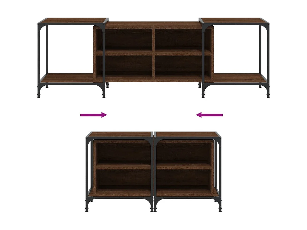 Mobile TV Rovere Marrone 153x37x50 cm in Legno Multistrato