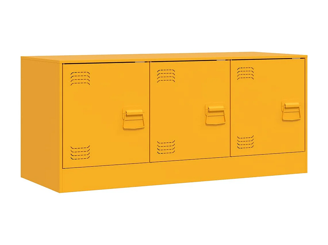 Mueble para TV de acero amarillo mostaza 99x39x44 cm