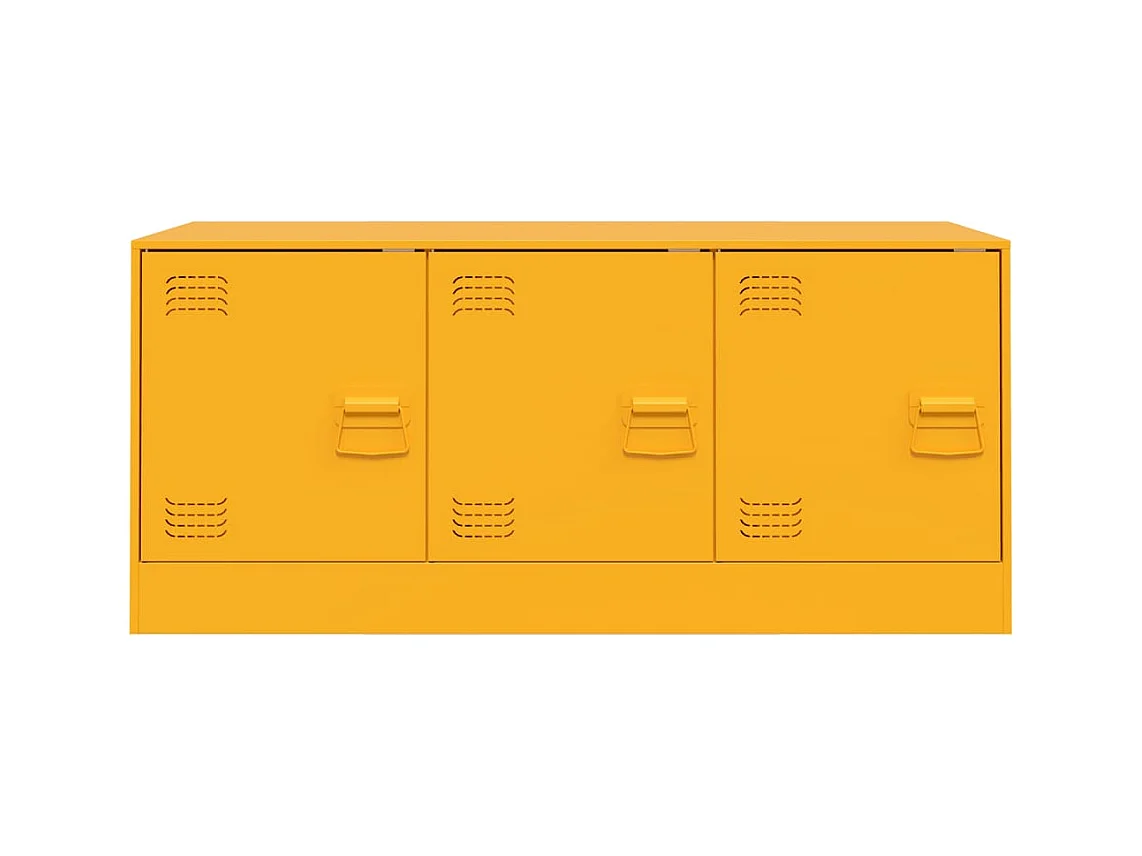 Mueble para TV de acero amarillo mostaza 99x39x44 cm