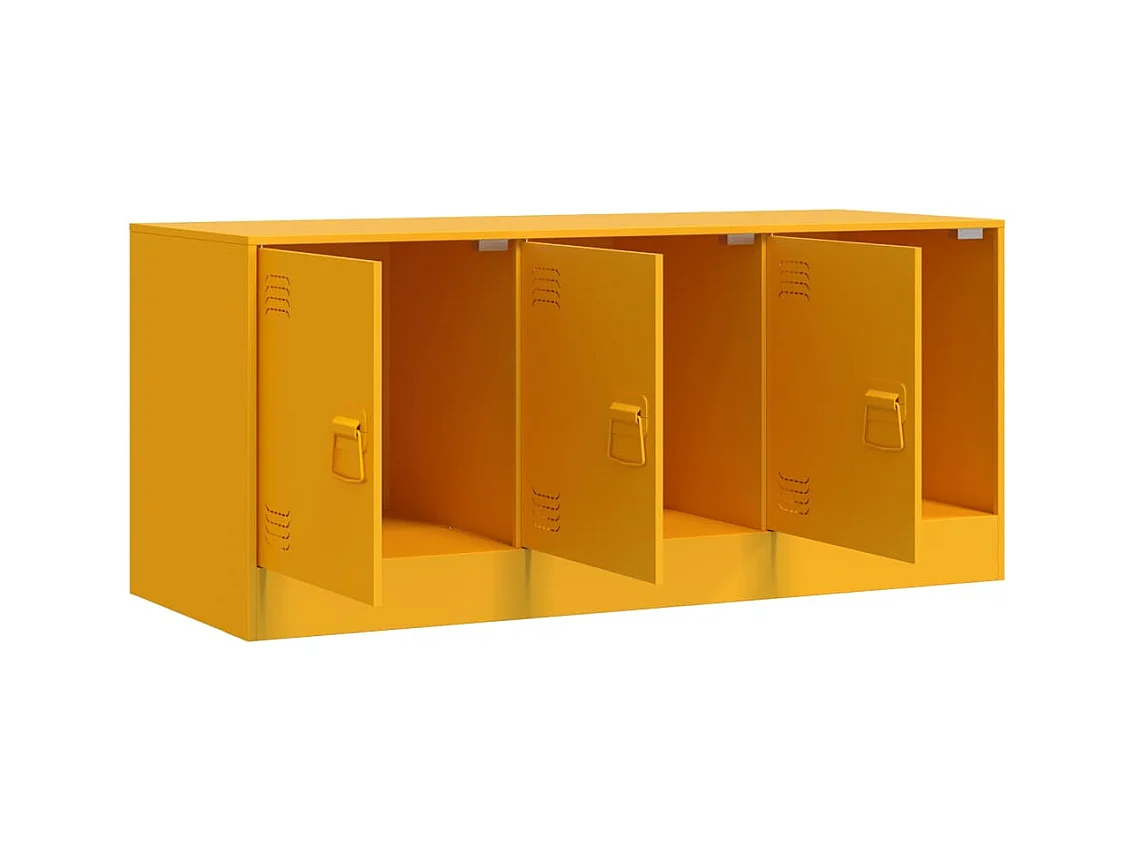 Mueble para TV de acero amarillo mostaza 99x39x44 cm