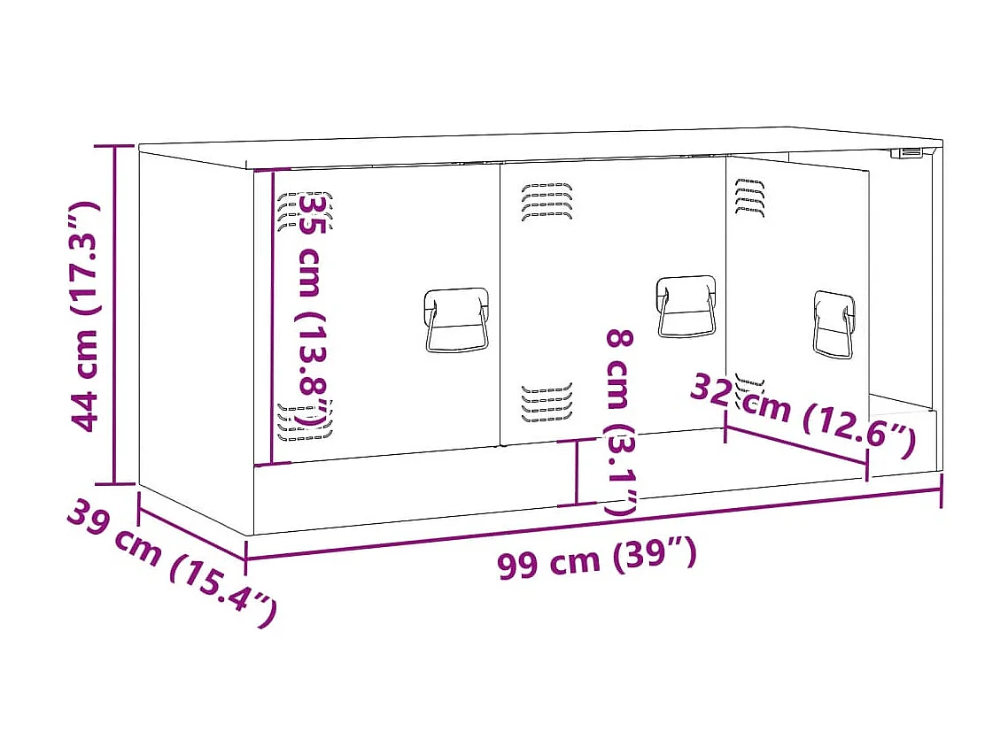 TV-Schrank Senfgelb 99x39x44 cm Stahl