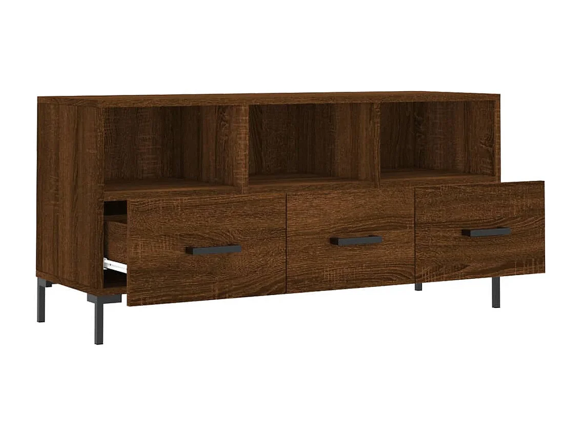 Meuble TV chêne marron 102x36x50 cm bois d'ingénierie