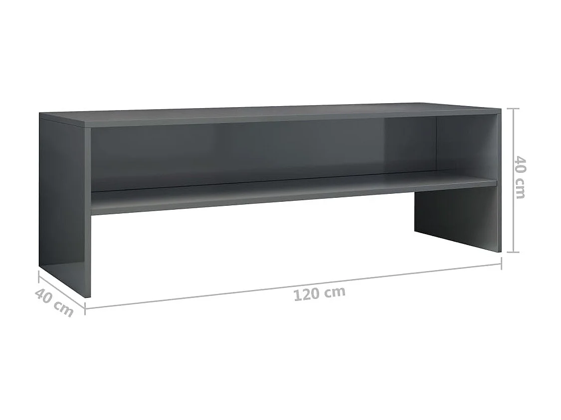 Meuble TV Gris brillant 120x40x40 cm Bois d’ingénierie
