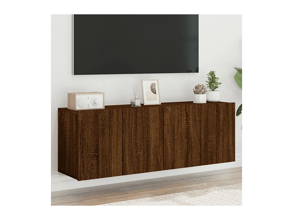 Meubles TV muraux 2 pcs chêne marron 60x30x41 cm