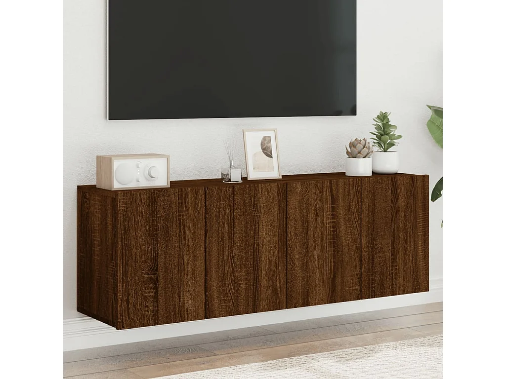 Meubles TV muraux 2 pcs chêne marron 60x30x41 cm