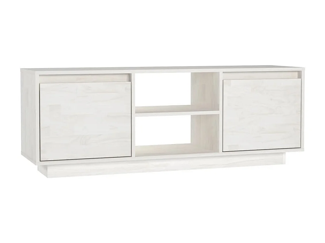TV-Schrank Weiß 110x30x40 cm Massivholz Kiefer