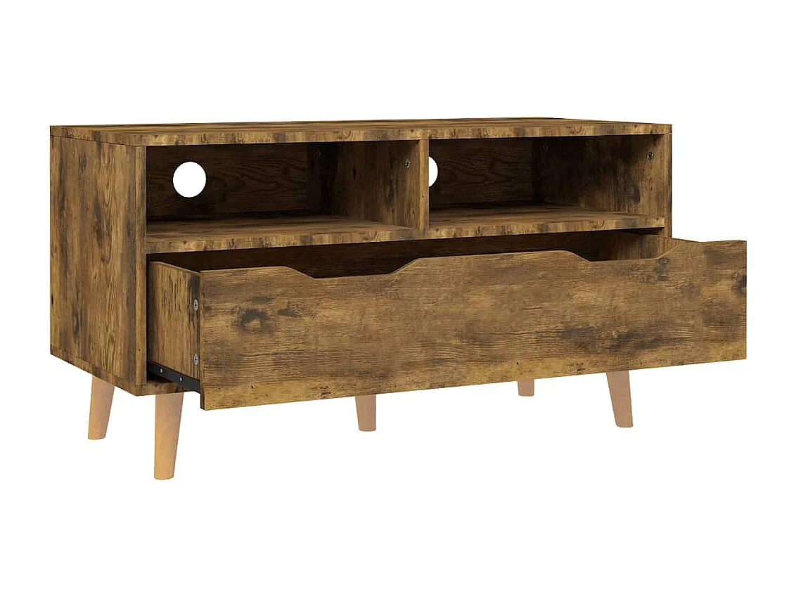 Tv-meubel 90x40x48,5 cm bewerkt hout gerookt eikenkleurig
