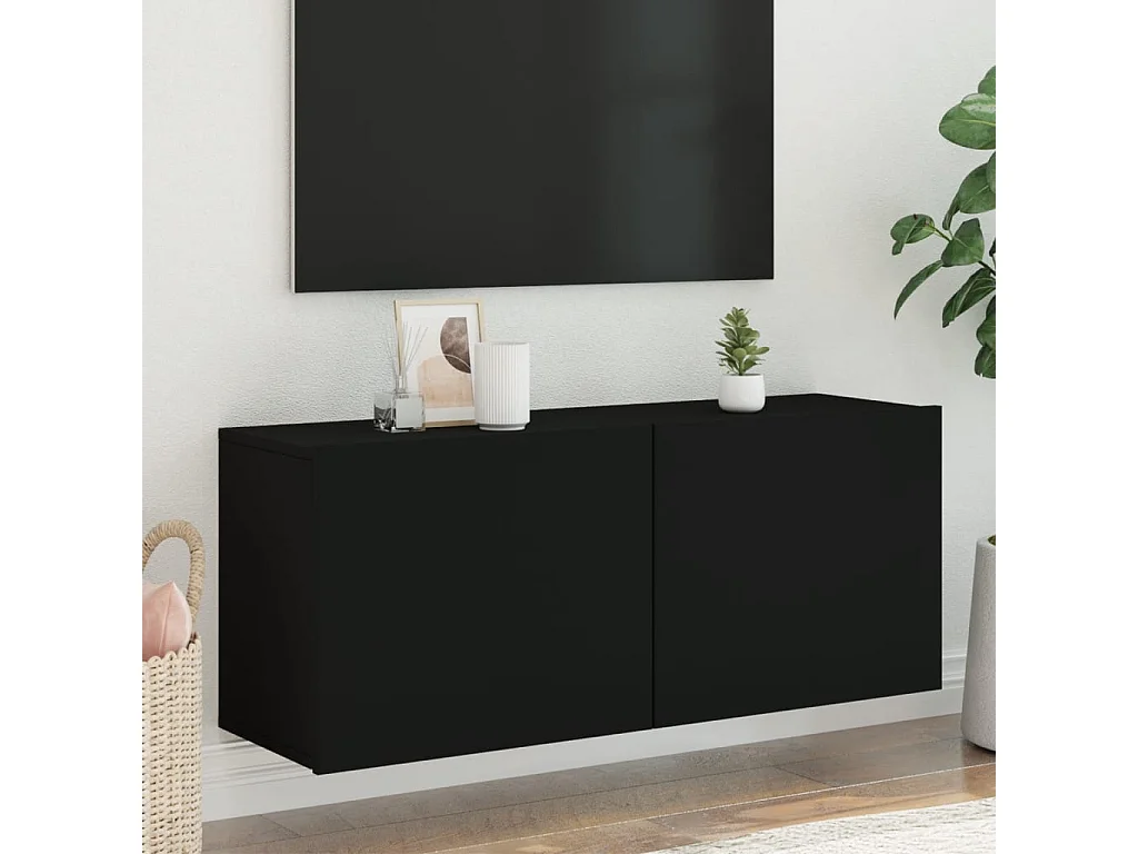 Tv-meubel wandgemonteerd 100x30x41 cm zwart