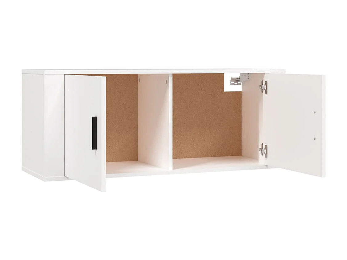 Meuble TV mural Blanc 100x34,5x40 cm