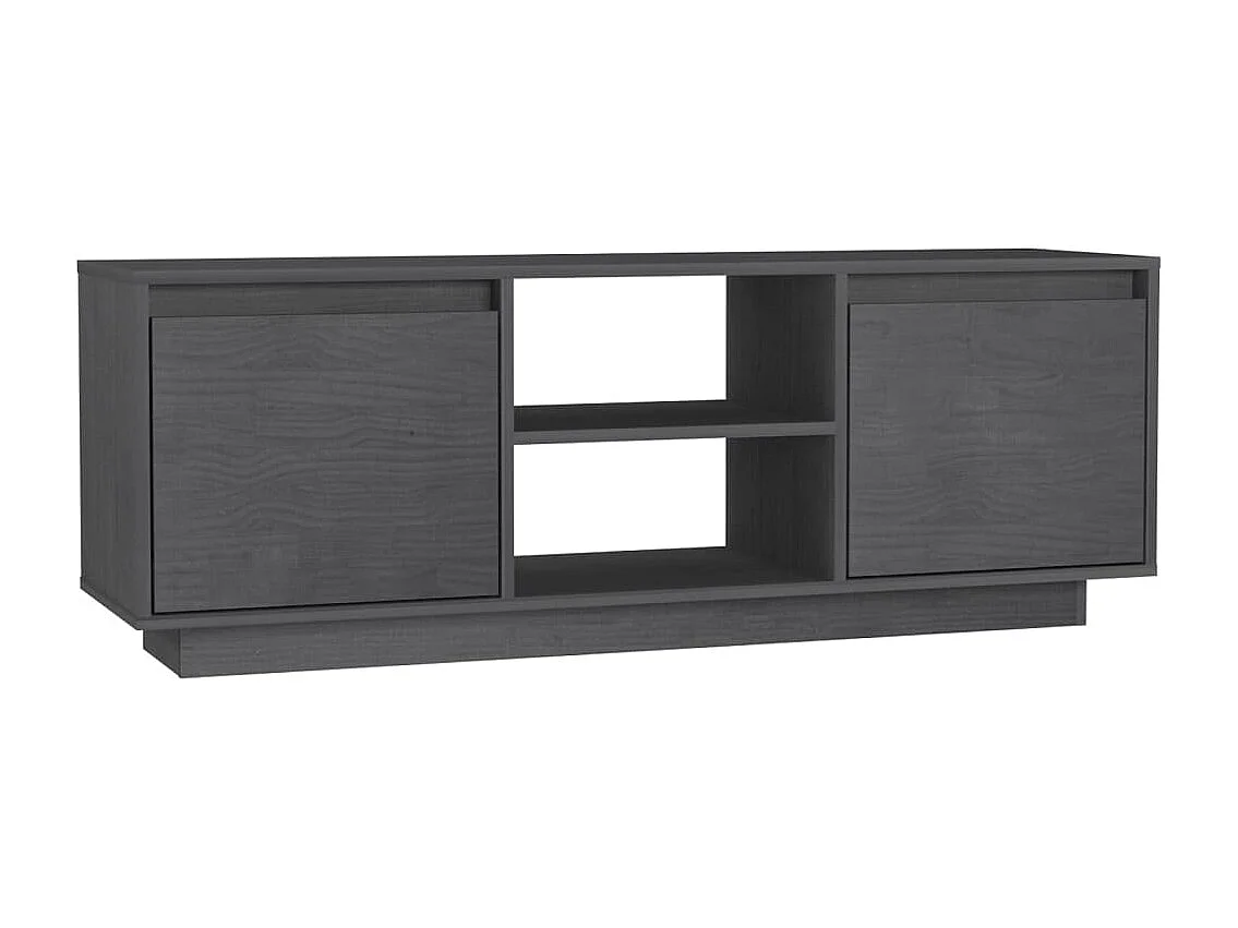 TV-Schrank Grau 110x30x40 cm Massivholz Kiefer