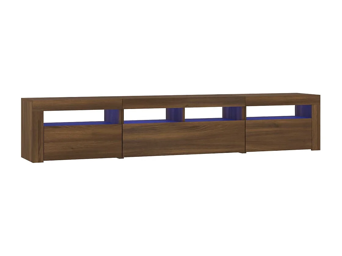 Meuble TV avec lumières LED Chêne marron 210x35x40 cm