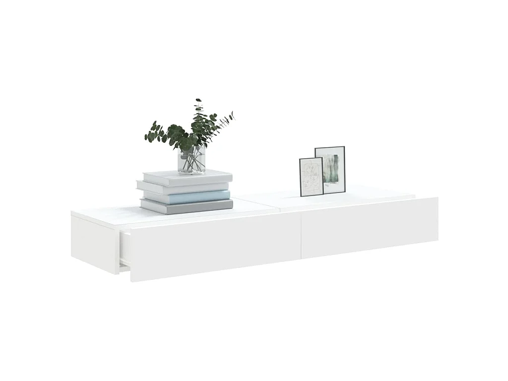 Tv-meubelen 2 st met LED-verlichting 60x35x15,5 cm wit