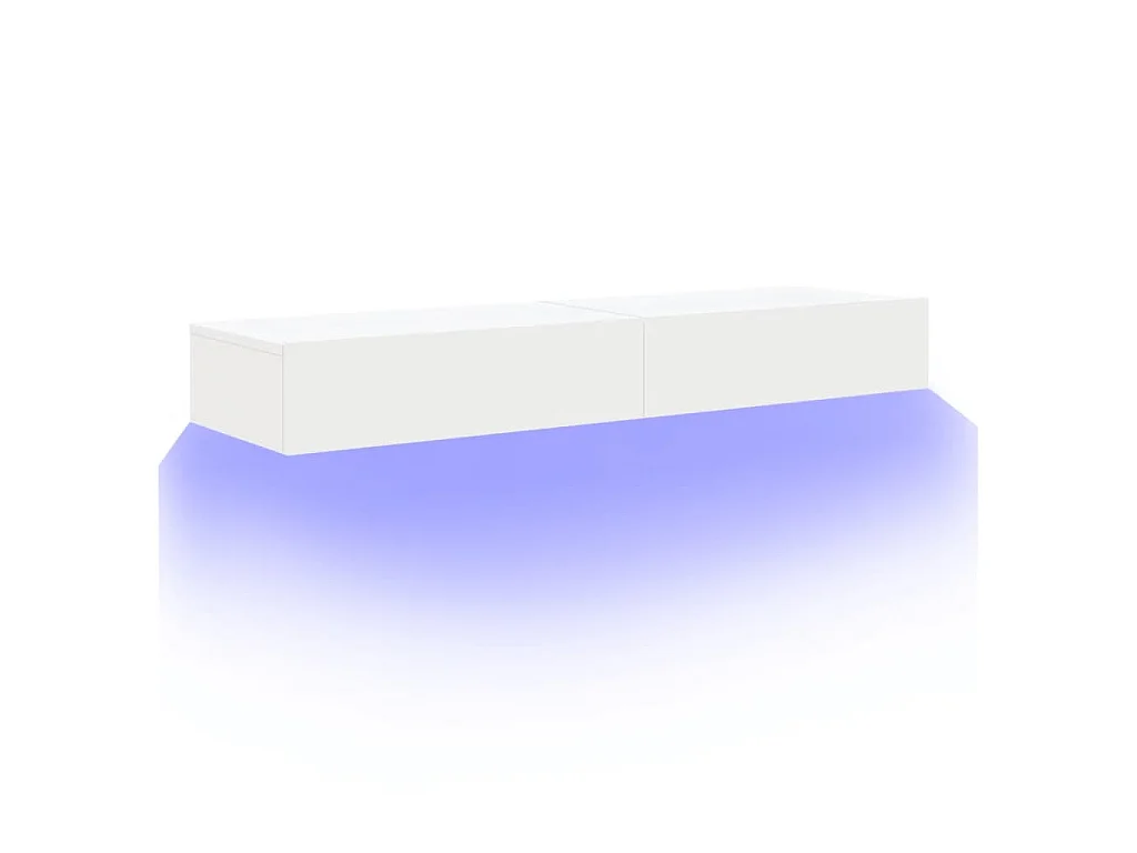 Mobili Porta TV con Luci LED 2pz Bianchi 60x35x15,5 cm