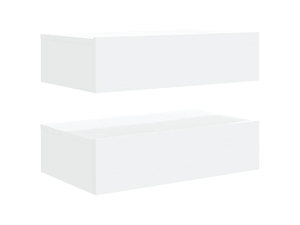 Mobili Porta TV con Luci LED 2pz Bianchi 60x35x15,5 cm
