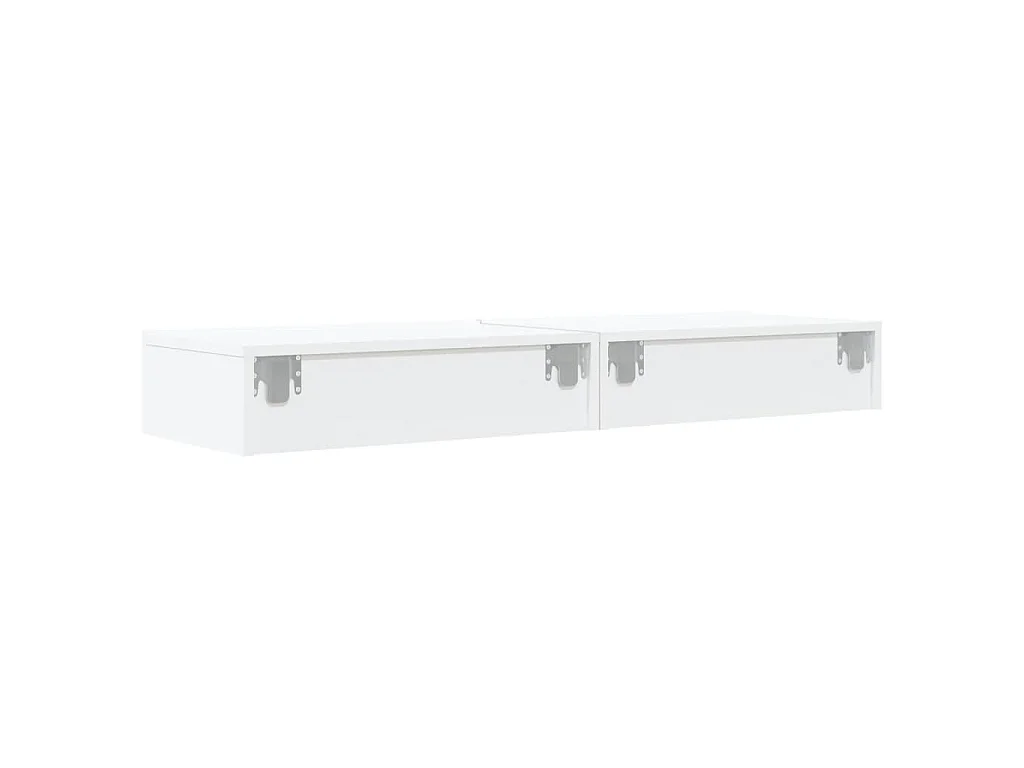 Mobili Porta TV con Luci LED 2pz Bianchi 60x35x15,5 cm