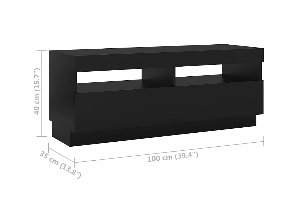 Tv-meubel met LED-verlichting 300x35x40 cm zwart