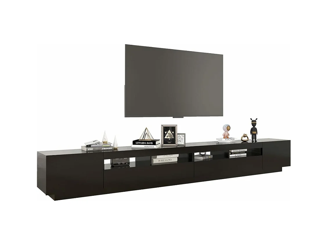 Tv-meubel met LED-verlichting 300x35x40 cm zwart