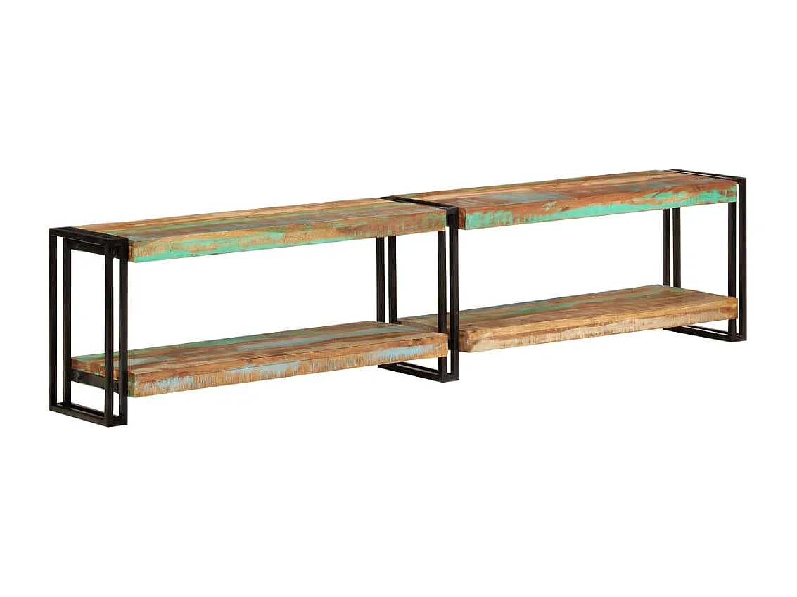 Meuble TV 180x30x40 cm bois massif de récupération