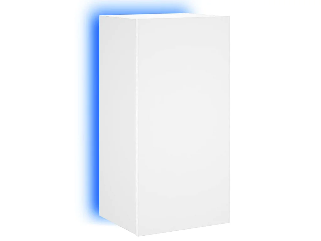 Mobile TV a Parete con Luci LED Bianco 40,5x35x80 cm