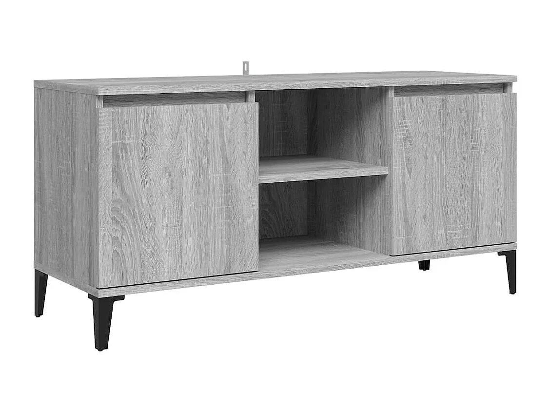 Tv-meubel met metalen poten 103,5x35x50 cm grijs sonoma eiken
