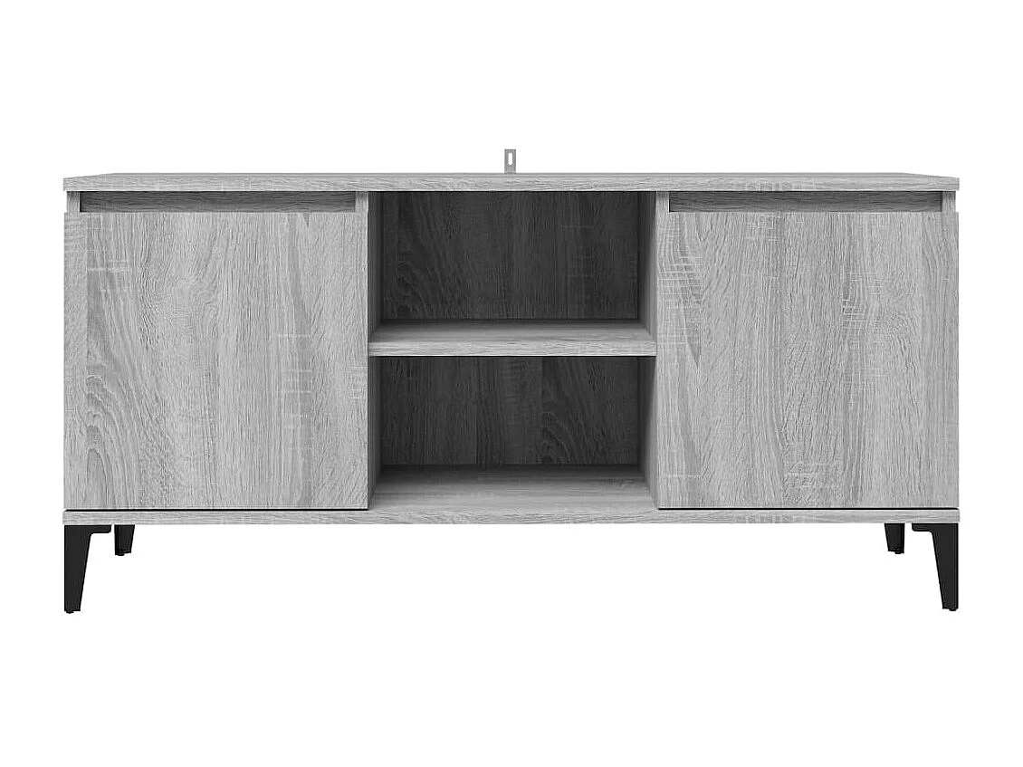 Tv-meubel met metalen poten 103,5x35x50 cm grijs sonoma eiken