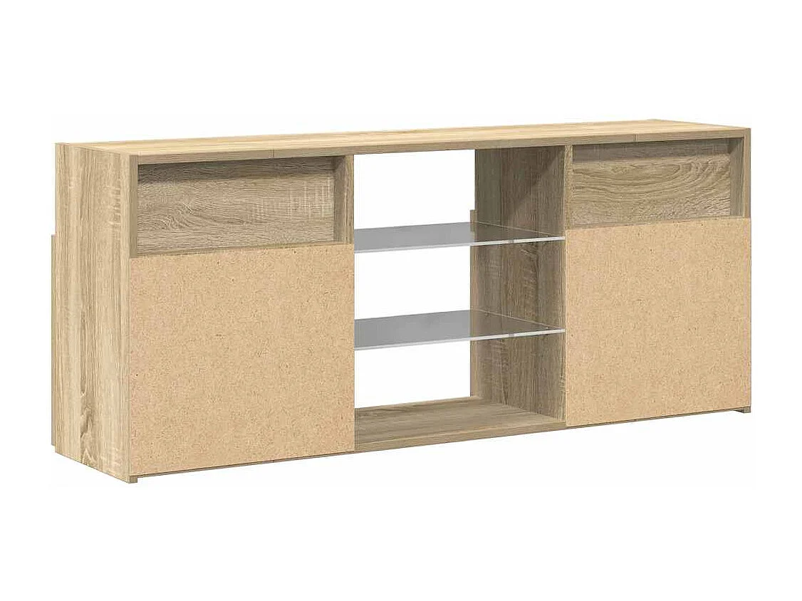 Tv-meubel met LED-verlichting 120x30x50 cm sonoma eikenkleurig