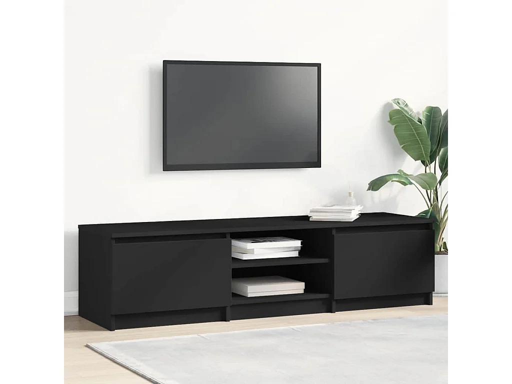 TV-Schrank Schwarz 140x40x35,5 cm Holzwerkstoff