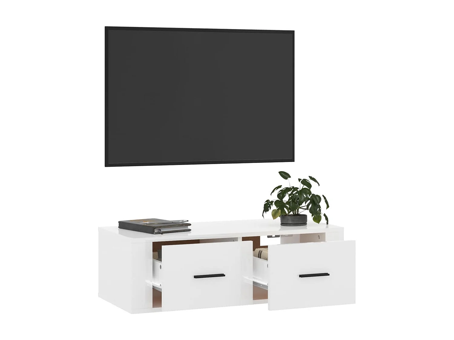 TV-Wandschrank Hochglanz-Weiß 80x36x25 cm Holzwerkstoff