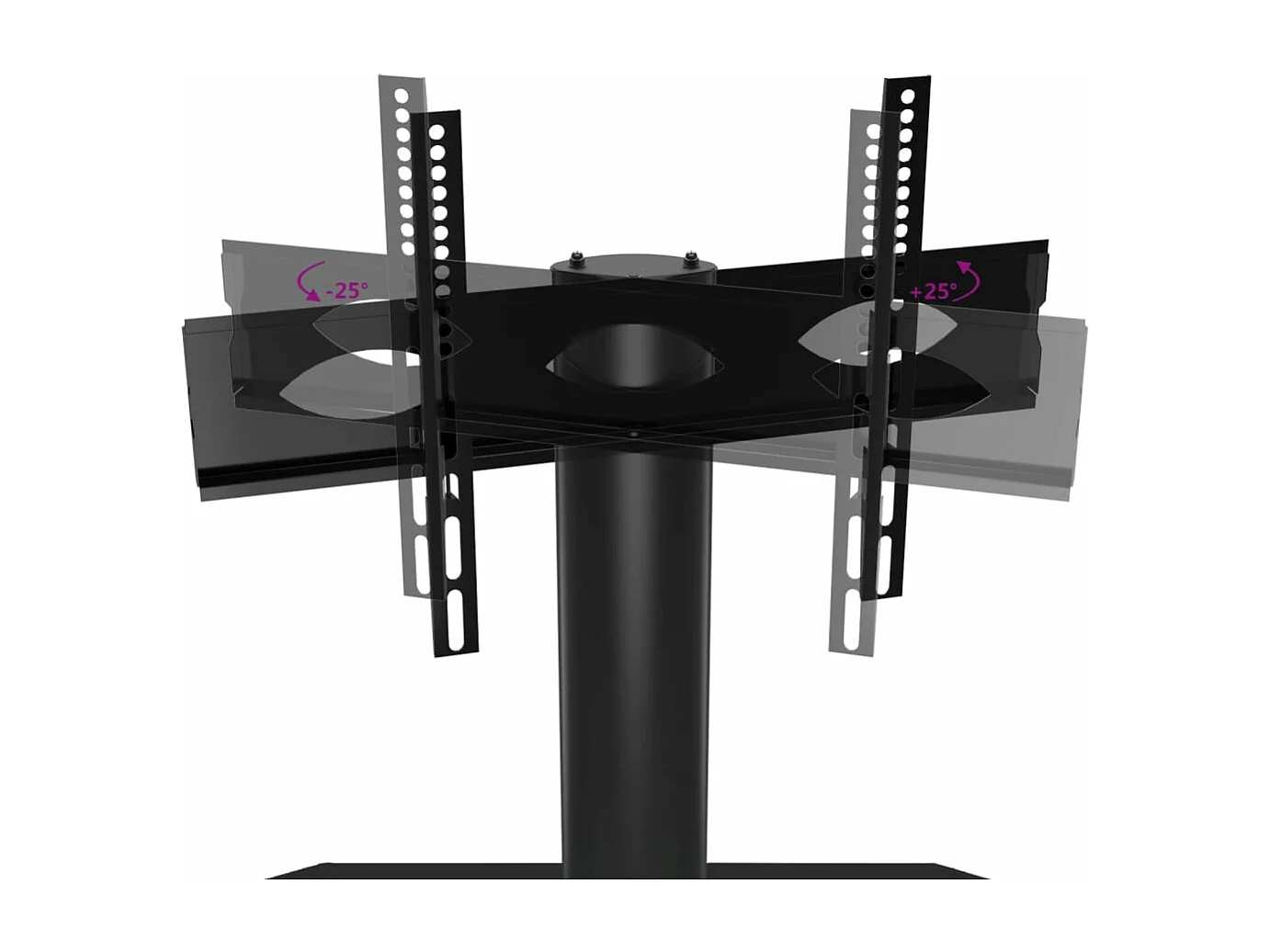 Tv-standaard hoek 3-laags voor 32-70 inch zwart en zilverkleur