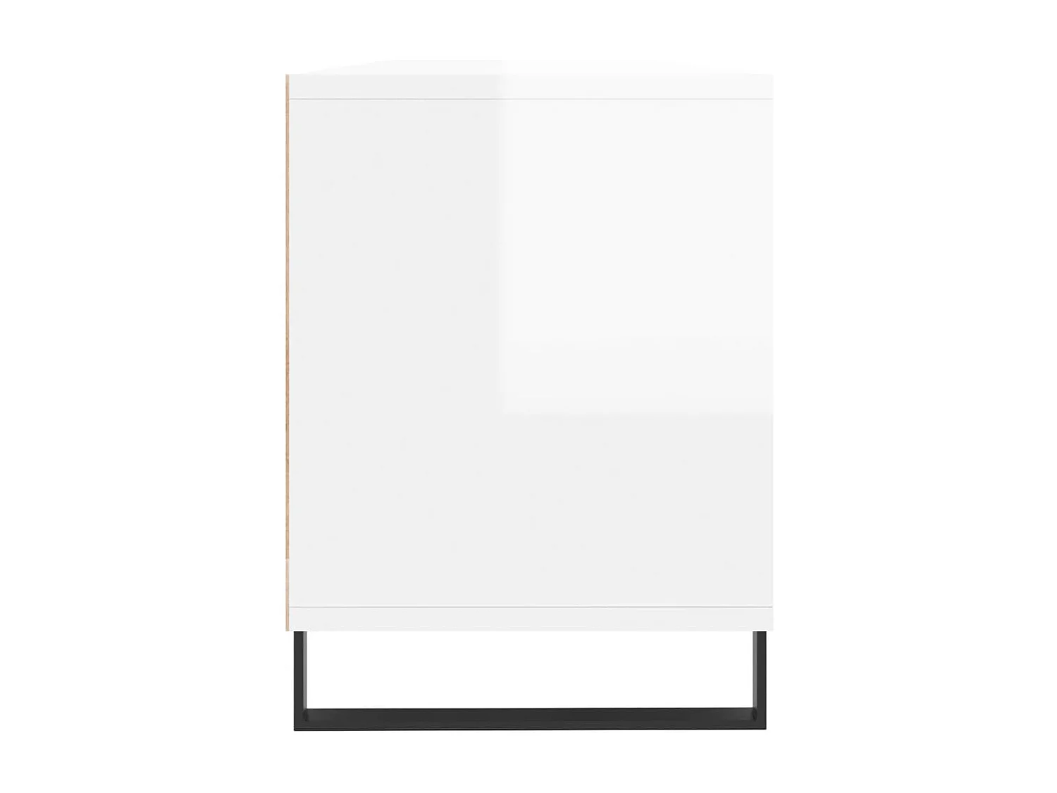 Meuble TV blanc brillant 150x30x44,5 cm bois d'ingénierie