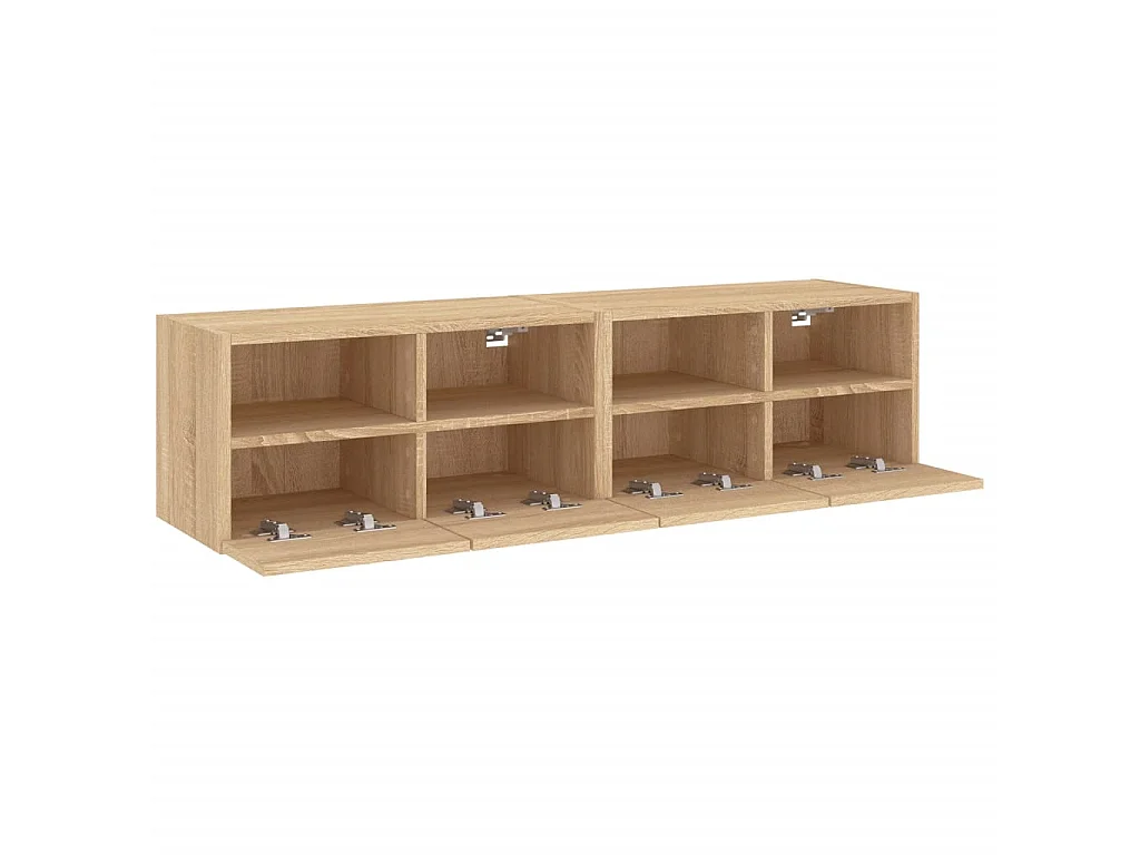 Mobili TV Parete 2pz Rovere Sonoma 60x30x30cm Legno Multistrato