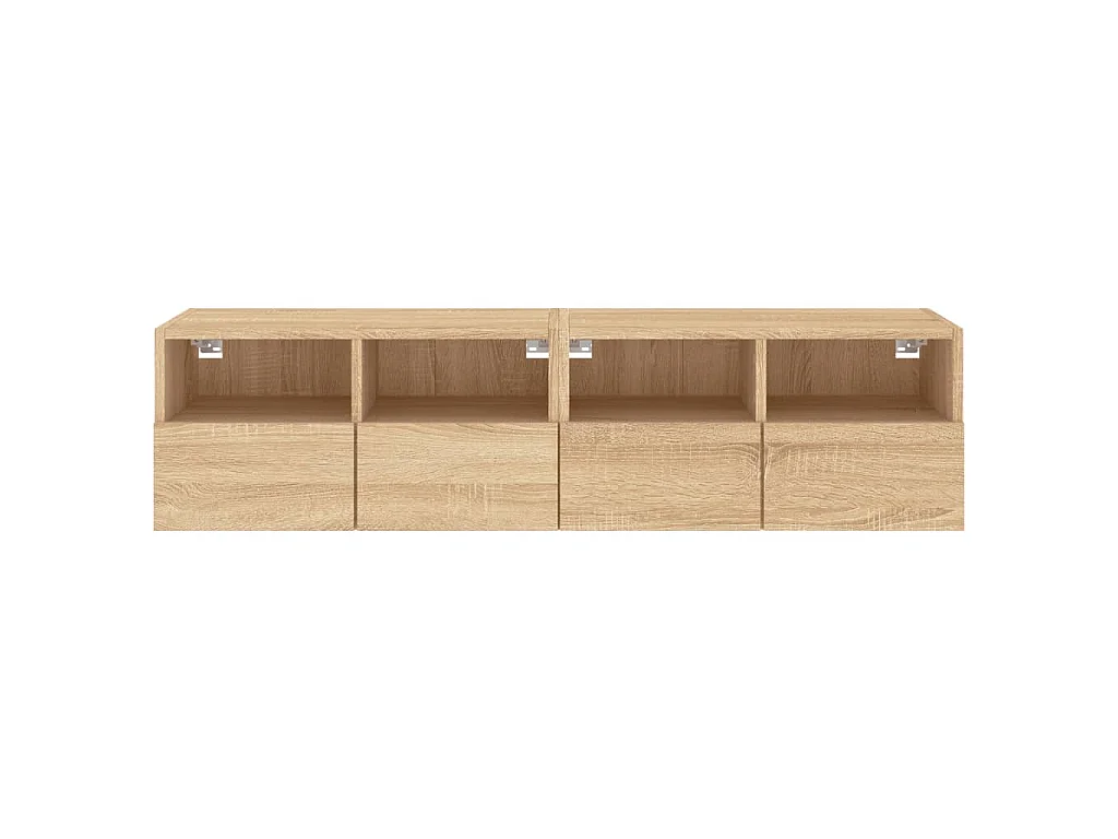 Mobili TV Parete 2pz Rovere Sonoma 60x30x30cm Legno Multistrato