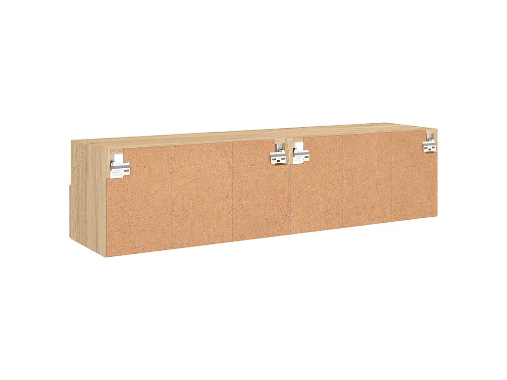 Meubles TV muraux 2 pcs chêne sonoma 60x30x30cm bois ingénierie