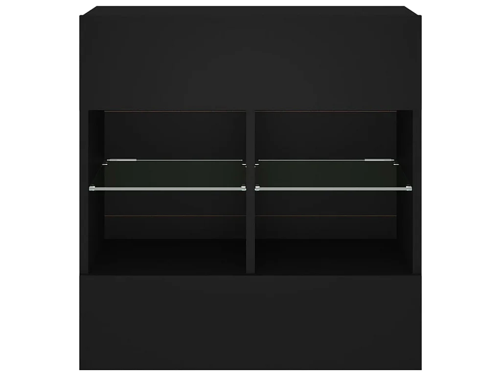 Mobile TV a Parete con Luci LED Nero 58,5x30x60,5 cm