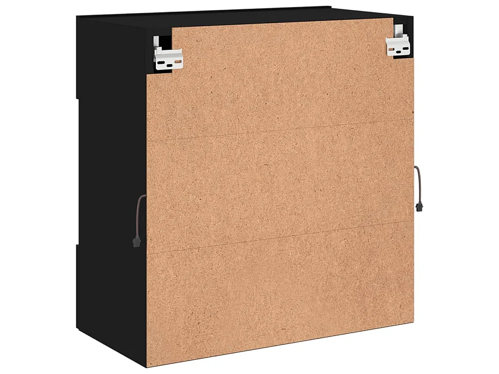 Mobile TV a Parete con Luci LED Nero 58,5x30x60,5 cm