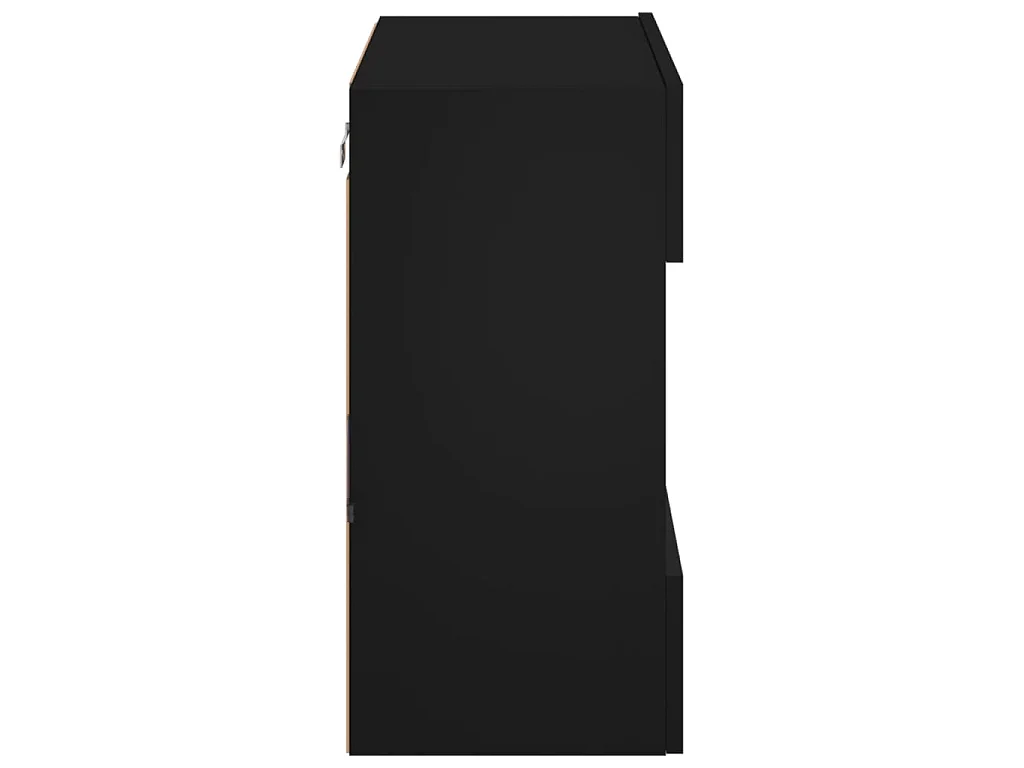 Mobile TV a Parete con Luci LED Nero 58,5x30x60,5 cm