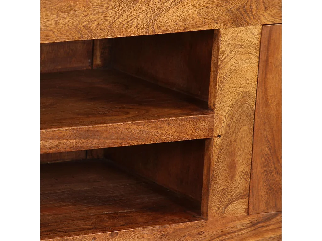 TV-Schrank Massivholz mit Honigfarbenem Finish 120x30x40 cm