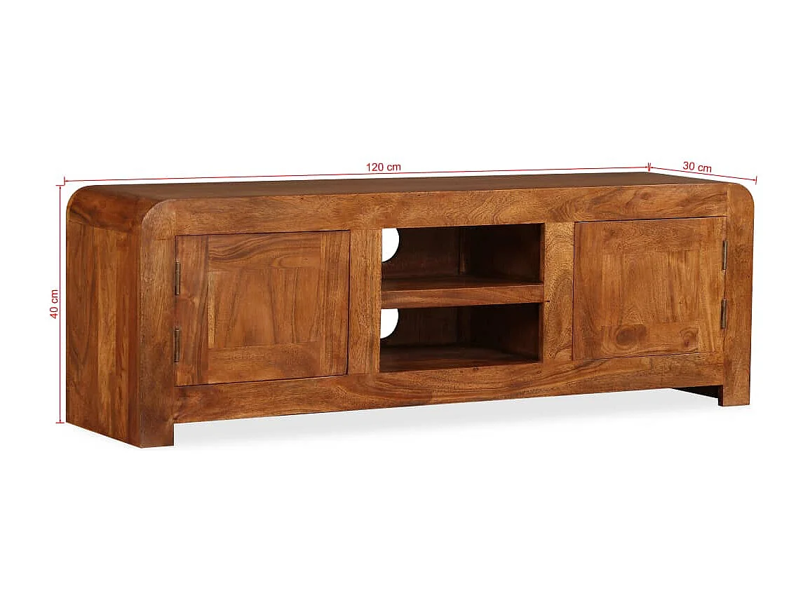 Meuble TV Bois massif avec finition miel 120 x 30 x 40 cm