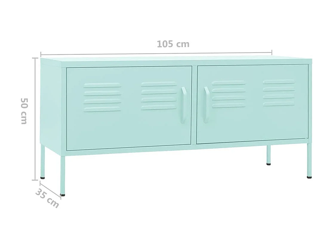 Meuble TV Vert menthe 105x35x50 cm Acier