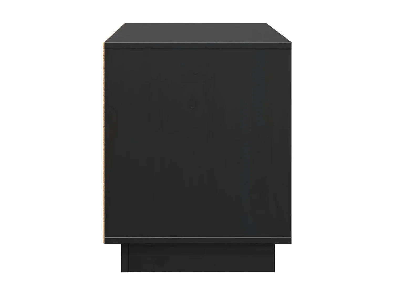 Meuble TV Noir 110,5x35x44 cm Bois de pin massif