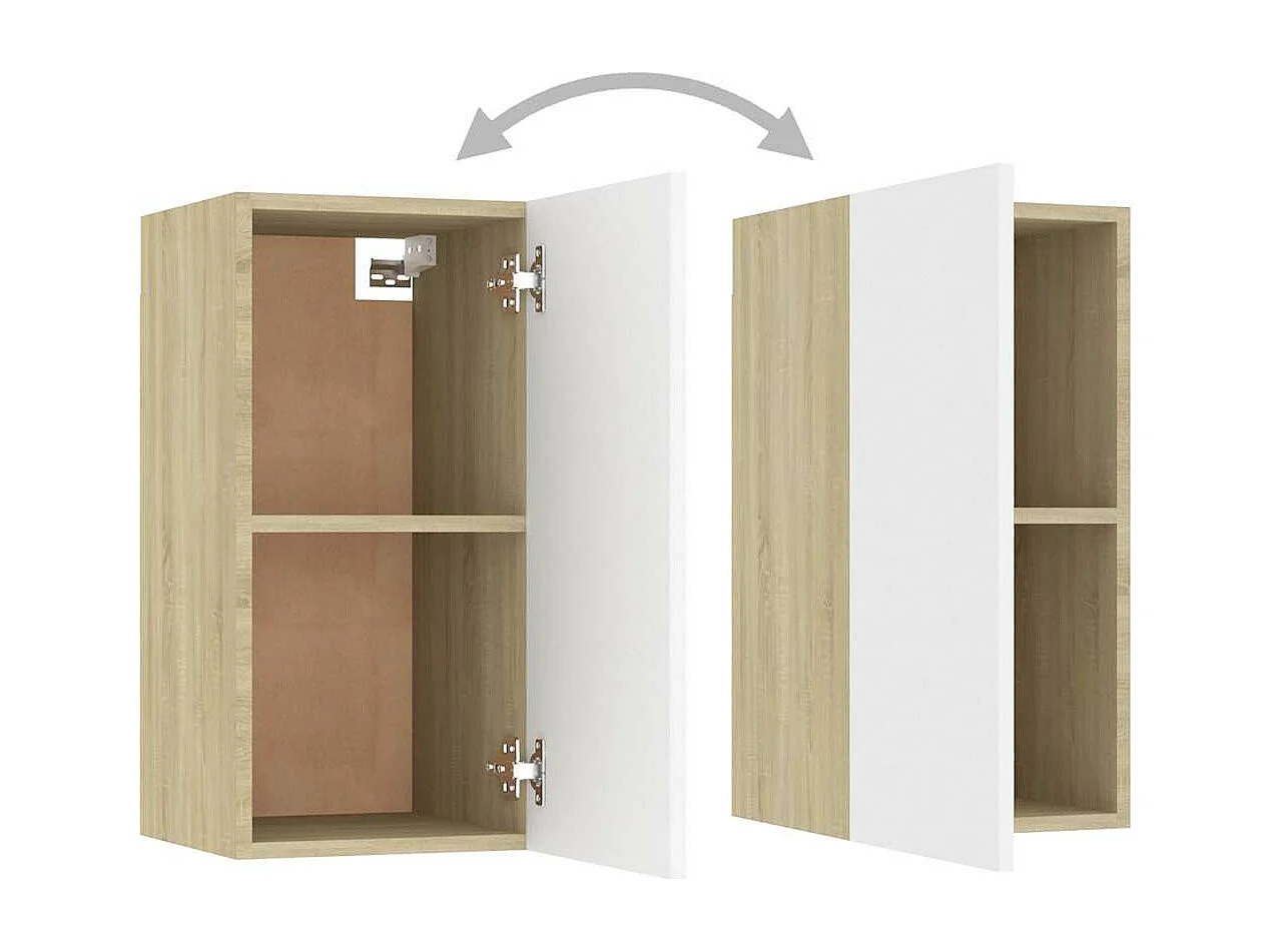 Móveis de TV 2 pcs derivados madeira branco e carvalho sonoma