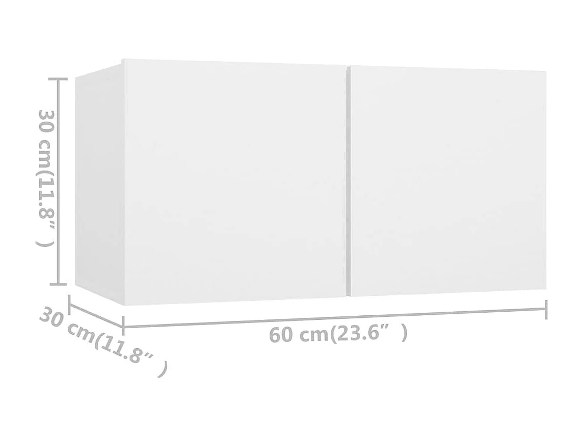 Ensemble de meubles TV 4 pcs Blanc Bois d'ingénierie