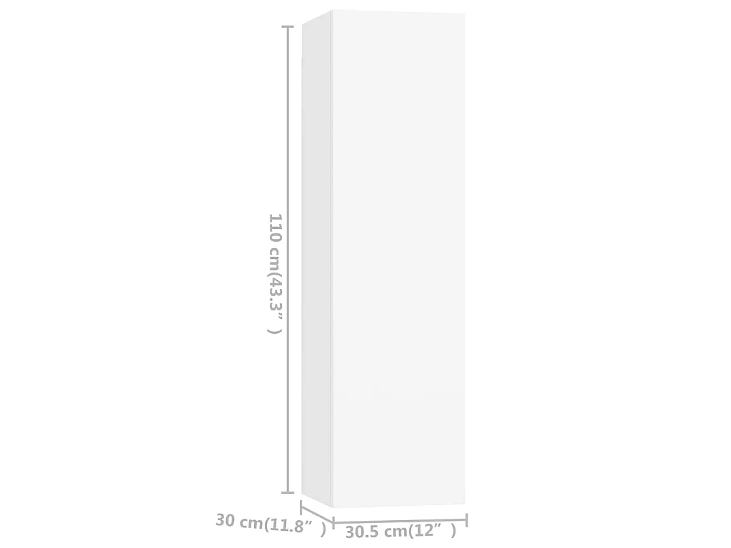 Ensemble de meubles TV 4 pcs Blanc Bois d'ingénierie