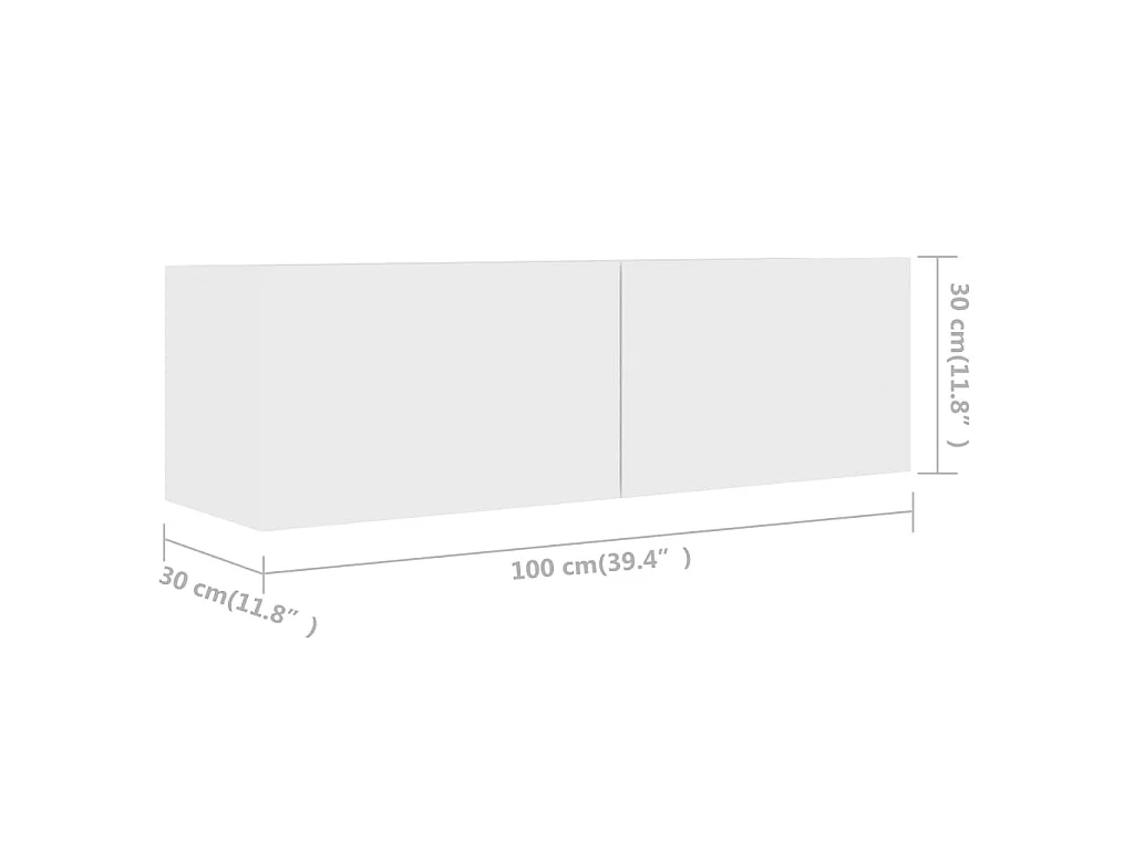 Ensemble de meubles TV 4 pcs Blanc Bois d'ingénierie