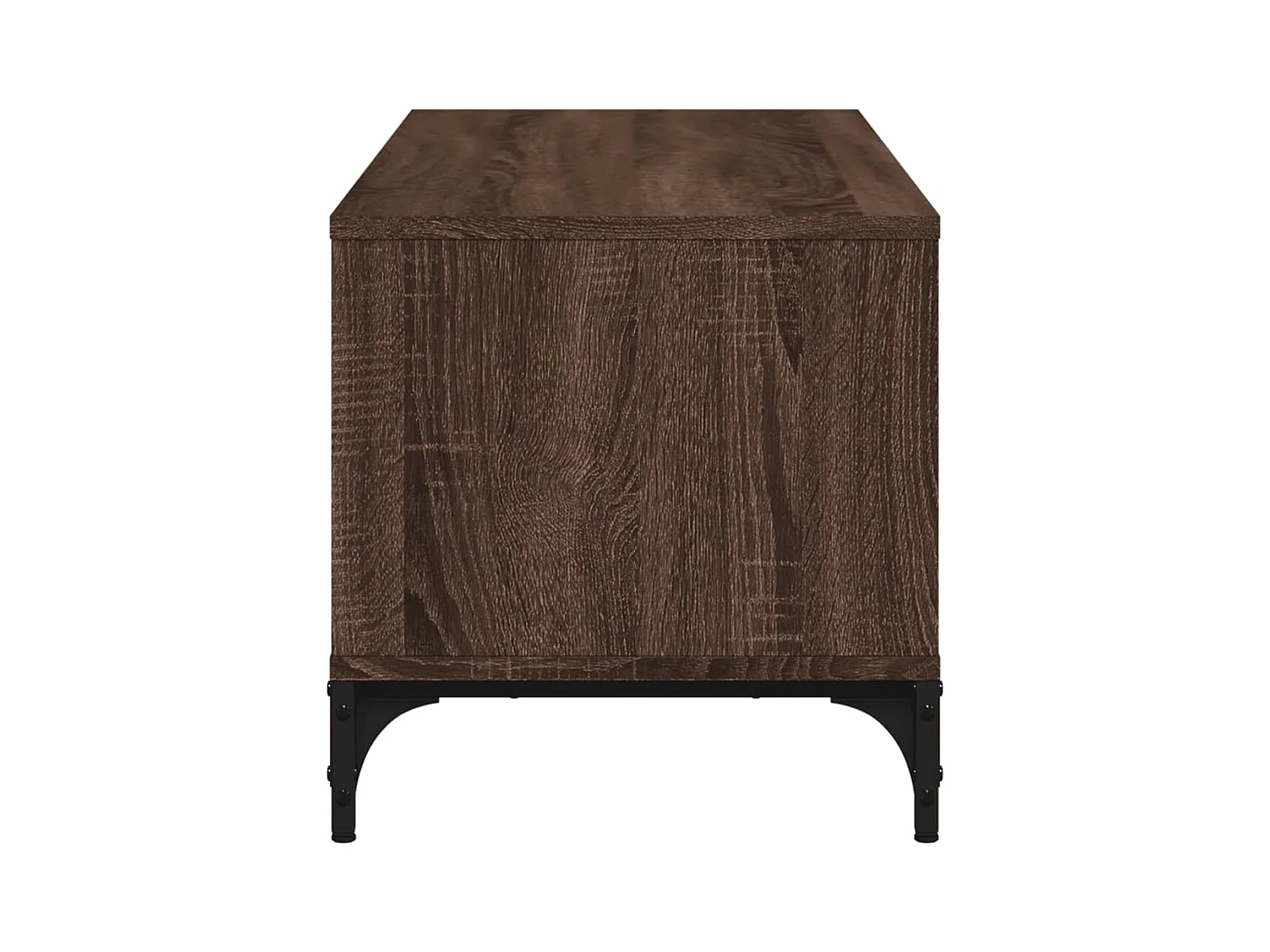 Meuble TV bois d'ingénierie et acier enduit de poudre