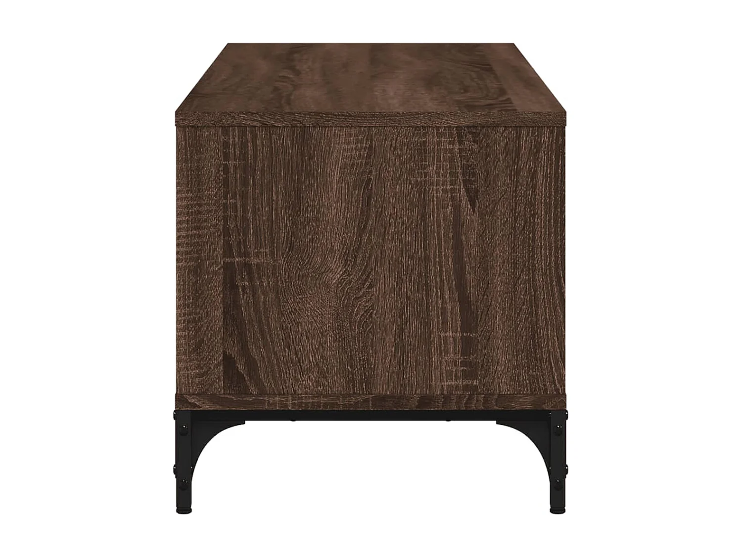 Mueble de TV madera de ingeniería y acero marrón 102x40x41 cm