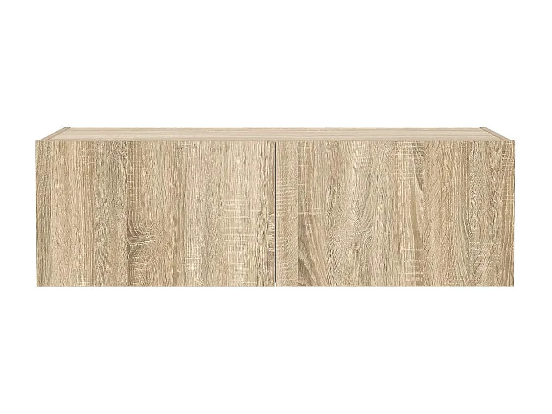 Meuble TV mural avec lumières LED chêne sonoma 100x35x31 cm