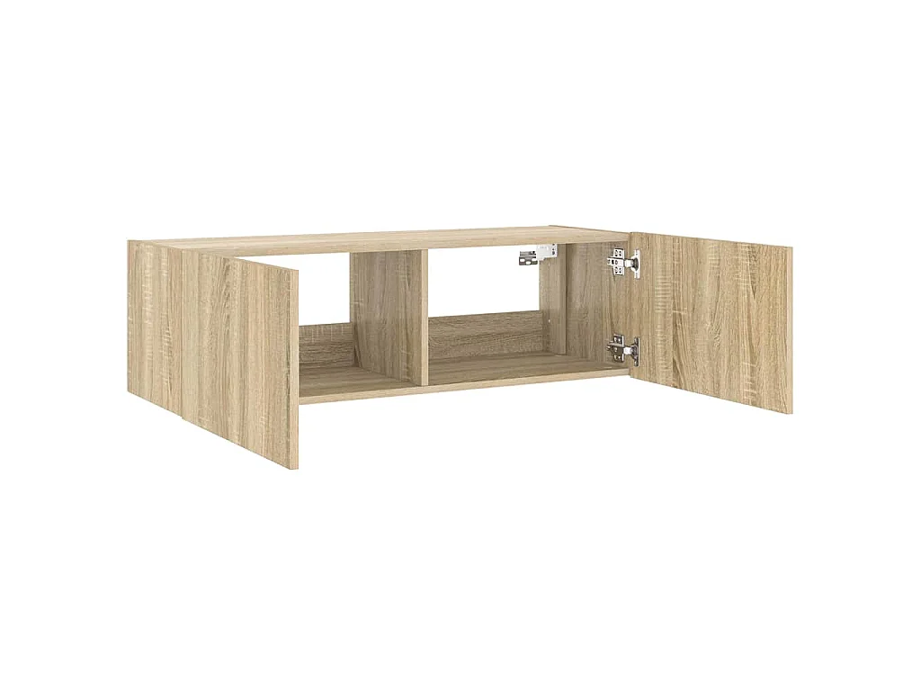 Tv-wandmeubel met LED-verlichting 100x35x31 cm sonoma eiken