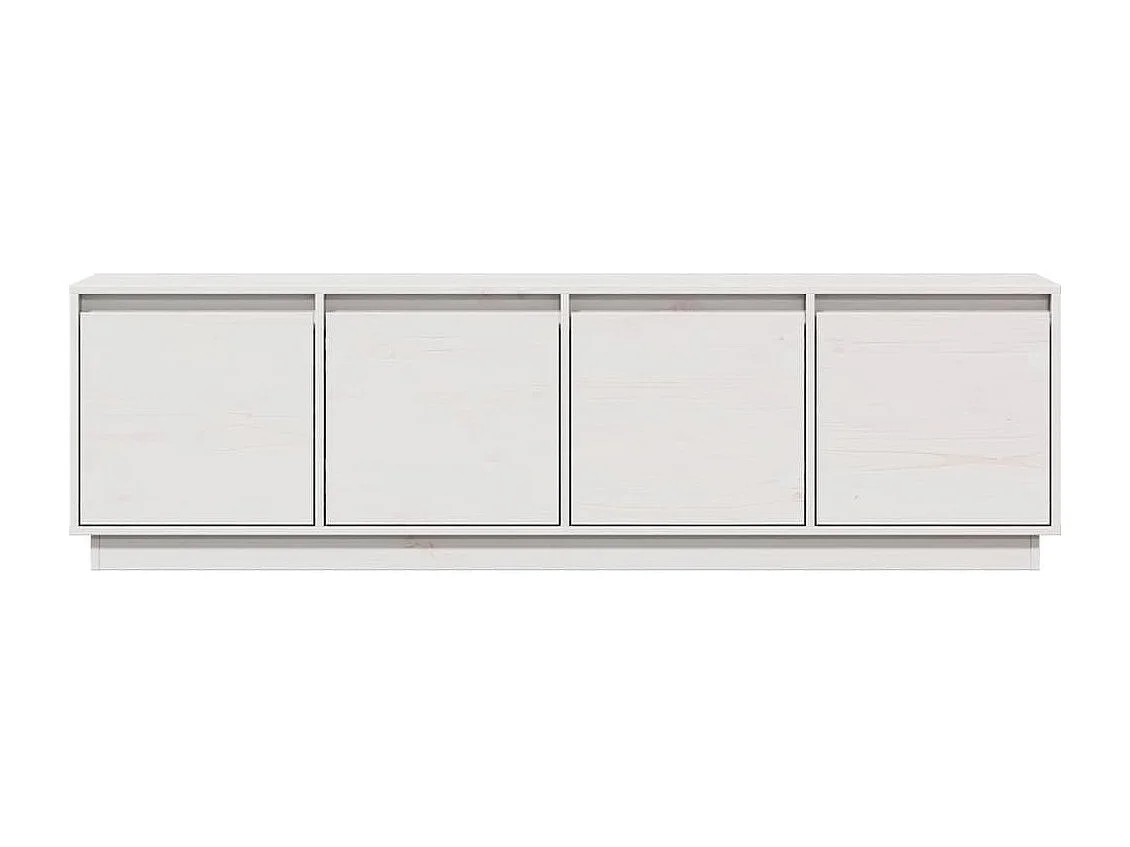 Meuble TV Blanc 156x37x45 cm Bois de pin massif